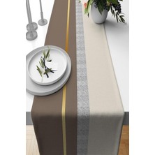 Happy Trend Home Bej Dokuma Kumaş Premium Tay Tüyü Leke Tutmaz Masa Örtüsü Runner 40X140CM RNR488