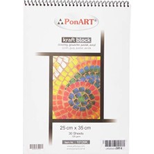 Şanal Kraft Blok Defter, 25X35CM, 30 Yaprak, Pastel , Guaj ve Akrilik Için