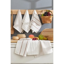 Happy Trend 6'lı 30X50 cm Mutfak Havlusu Seti (Krem)