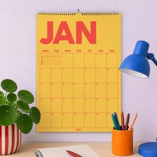 Bi'aldım Renkli 2027 Aylık Planlayıcı Takvim, Spiralli Duvar Takvimi, Sonraki Ay Önizlemeli