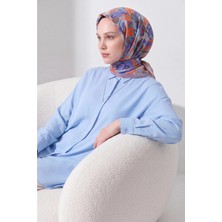 Silk Home Soft Eşarp Painterly Floral Gök Mavi
