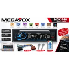 Megavox Teyp – Megavox MGX-740 Teyp - Çift Amfi Çıkışlı , 4X60W , Bluetoothlu , 7 Renk Oto Teyp