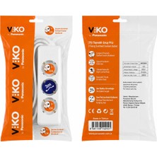 Viko by Panasonic 3’lü Topraklı Grup Priz 3 Metre Kablolu Çocuk Korumalı