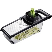 Defne Store V-Rende, Jülyen Collekt, 5 Kesme Kalınlığı, 3 – 6 mm Şeritler Için 2 Bıçak, Toplama Kabı ve Artık Tutuculu, Paslanmaz Çelik, Bulaşık Makinesinde Yıkanabilir