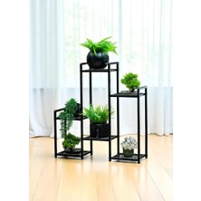 Defne Store Dekoratif Metal 6 Raflı Saksılık Katlı Dikey Saksı Standı Çiçeklik Bahçe ve Balkon Dekoru Garden