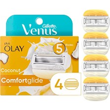 Şanal Gillette Venus Comfortglide Womens Razor Blade Refills, 4 Count, Infused With Olay Coconut Scent