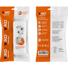 Viko by Panasonic 2’li Topraklı Klemensli Grup Priz Çocuk Korumalı Beyaz