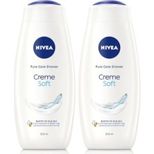 Şanal Nıvea Creme Soft Kremsi Dokunuş Banyo ve Duş Jeli 500 Ml, Pro-Vitamin,badem Yağı, Nemlendirme (2 Paketi)