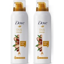 Şanal Argan Yağı Duş Köpüğü,10 Kat Daha Yoğun Köpüğe Sahip Kremsi Formül, 200 Ml, Beyaz (2 Paketi)