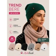 Multi Butik Fitilli Armalı Canlı Renkli Unisex Bere Yeşil