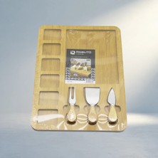 Meks Şık 6 Bölmeli Kahvaltı Sunum Panosu 30X39.5 cm Ahşap Saplı
