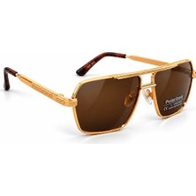 Bay Emir SRT-301 Kahverengi Premium UV400+ Polarize Erkek Güneş Gözlüğü + Aksesuarlar