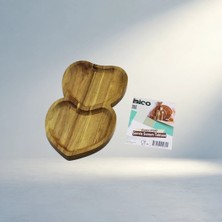 Meks Kalpli Ahşap Servis Tepsisi 25X14 cm Iki Bölmeli