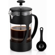 Defne Store French Press 350 ml Kahve Makinesi, Kaşık Dahil Pot, Filtre Kahve Bitki Çayı Ihlamur Kuşburnu Sürahisi, Çay Demleme Seti