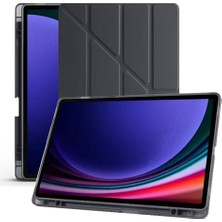 Defne Store Samsung Galaxy Tab S6 Lite 2024 P610 P617 P620 10.4 Kalem Bölmeli, Smart Cover, Stand Özellikli, Pu Deri Koruyucu Kılıf (S Pen Uyumlu) (Siyah)