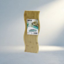 Meks Çift Taraflı Dalgali Ahşap Bambu Servis Tahtası 17X39 cm