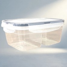 Meks Kilitli Kapaklı 2 Bölmeli Erzak Saklama Kabı 0,90 Litre