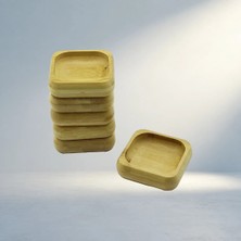 Meks Kare Ahşap Bambu Çerezlik 9X9CM 6 Adet Derinlik 1.8cm