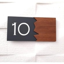 Defne Store Wooden Serisi Pleksi Kendinden Yapışkanlı Kapı Numarası -10