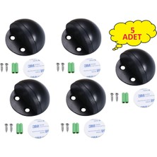 Almital Mobilya Aksesuarlari 5 ADET SİYAH YARIM AY TİPİ YER TAMPONU, KAPI STOPERİ (3M STİCKER HEDİYELİ)