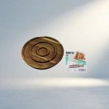 Meks Şık Ahşap Yuvarlak 2 Bölmeli Servis Tepsisi 20 cm