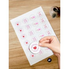 Defne Store (PSTER21332) 120 Adet Handmade Etiket, Handmade Sticker, Made With Love Yazılı Etiket, Renkli, 4x4 cm Etiket
