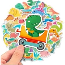Defne Store Sevimli Dinozor Sticker Etiket Seti, 25 Adet