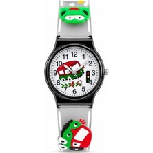 Defne Store Erkek Çocuk Siyah Kasa Füme Silikon Kordon Araba Desenli Analog Kol Saati ST-304443