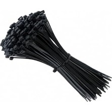 Defne Store Kablo Bağı Plastik Cırt Kelepçe 4,8X200 mm Siyah 100 Adet Güçlü Kilitleme Kablo Sabitleme Bağı