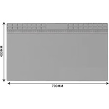 Defne Store Isıya Dayanıklı Elektronik Tamir Matı Lehim Pedi 700 mm x 400 mm Gri