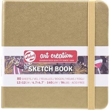 Defne Store Eskiz Defteri 80 Yaprak, 12 x 12 Cm, Beyaz Altın