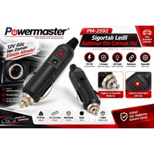 Powermaster Araç Çakmaklık Fişi , Ledli Oto Çakmak Fişi - 1 Adet