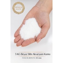 Defne Store 3 kg Beyaz Silis Akvaryum Kumu 0,5 mm Doğal Beyaz Taban Kumu Akvaryum Dekor -Kalsiyum