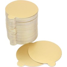 Defne Store Turta Mendili/pasta Altlığı Gold -Altın Düz Kenarlı Kalın Yuvarlak 20 cm 10 Adet