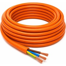 Defne Store 3x2,5 Mm² Ttr Kablo, Turuncu Seyyar Elektrik Kablosu Topraklı 3 Damarlı (30 Metre)