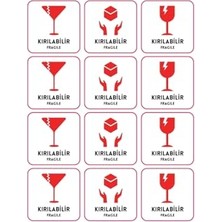 Defne Store Paketlemeye Özel 120 Adet Sticker, Dikkat Kırılır Fragile Tek Ebat