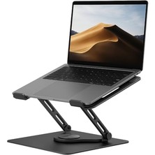 Defne Store Taşınabilir Katlanabilir Ayarlanabilir Laptop Standı – Alüminyum, Ergonomik Dizüstü Bilgisayar Yükseltici, Kademeli Yükseklik Ayarı, Tüm Laptoplar Için Uyumlu 10 Inç-17 Inç Siyah