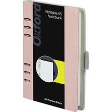 Defne Store 6 Halkalı Profesyonel Not Defteri, 17,8 x 22,9 Cm, Doldurulabilir Not Defteri, Fildişi Renkli Kağıt, 100 Yaprak, Pembe Suni Deri Kılıf (90005)