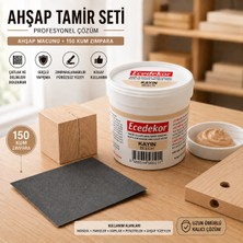 ESBH Kayın Ahşap Tamir Macunu Seti 200 gr + 150 Kum Zımpara - Mobilya, Parke ve Ahşap Kapı Çatlak, Delik, Çizik Onarım Dolgu Macunu