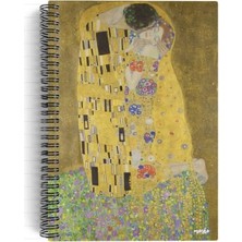 Defne Store Gustav Klimt/the Kiss, 1907-08, Spiralli Defter 28, A5, Çizgili, 100 Sayfa, Okul (Düz)