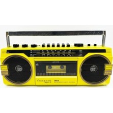 Defne Store Crownwell CW048 3 Band Bluetooth Radyo Kasetçalar Recorder Tepy Sarı, Bluetooth Bağlantı, Kaset Kayıt, 3 Bant Radyo, Model CW048
