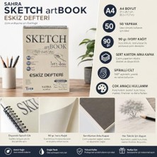 Defne Store Sahra Sketch Artbook Eskiz Defteri A4,50 Yaprak, 90 G Ivory