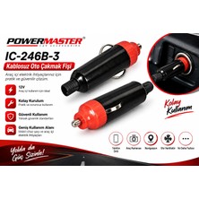 Powermaster Araç Çakmaklık Fişi , Kırmızı Başlıklı Oto Çakmak Fişi - 1 Adet