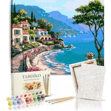 Tabdiko Sayılarla Boyama Seti 40 x 50 cm Tuval Şasesine Gerili Sahil Kasabası