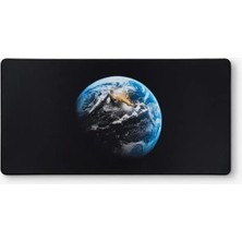 Kaymaz Taban Dikişli Mousepad Dünya Desenli Oyuncu Gaming Mouse Pad 30X70 cm