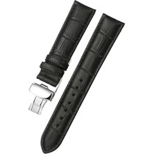 Defne Store Saat, 20 Mm-22 Mm-24 mm Uyumlu Çelik Klipsli Hakiki Deri Saat Kordonu Kayışı LS35