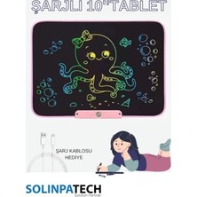 Defne Store 10''ınch Şarj Edilebilir Dijital Kalemli Yazı Çizim Yazma Tableti Pembe