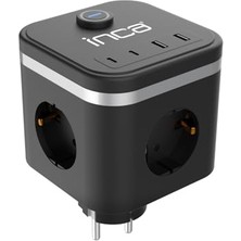 Şanal Inca IPW-47SY 3port 2x Usb+2x Type-C LED Tuşlu Duvar Priz-Siyah Isıya Karşı Dayanıklı Kaliteli Malzeme Çocuk Koruma Özelliği USB Giriş 220V-250V Güç Max. 3680 W
