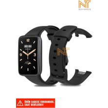 Defne Store Xiaomi Mi Band 7 Pro ile Uyumlu Soft Design Klasik Silikon Kordon, Siyah
