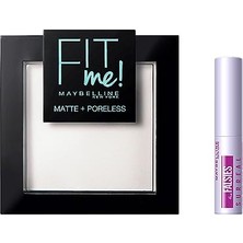 Defne Store New York Fit Me Matte+Poreless Pudra 90 Translucent (Transparan) & Mini Falsies Surreal Maskara 4.7 ml Makyaj Seti